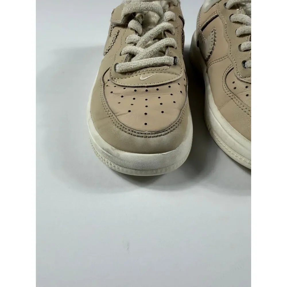 Nike Force 1 Low EasyOn Kids Sneakers Beige Sail Velcro Size 12 kids